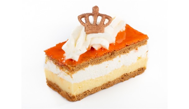 Dubbeldekker tompouce oranje afbeelding